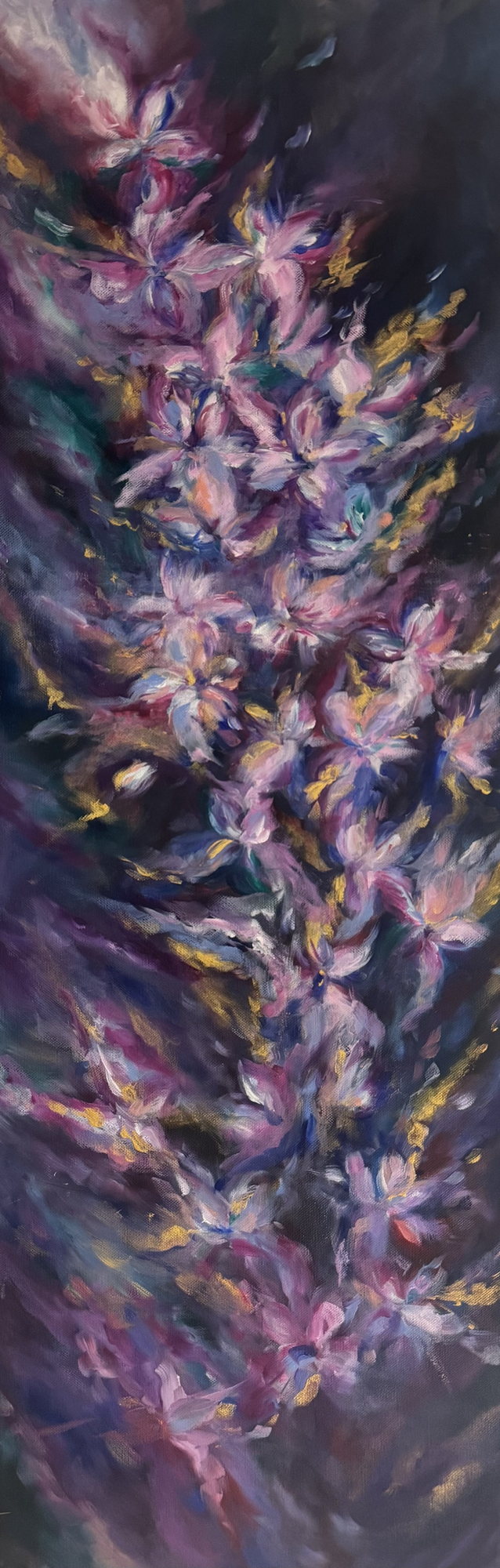 Flowers of Paradise — oil on canvas by Yehudis Jacobs
