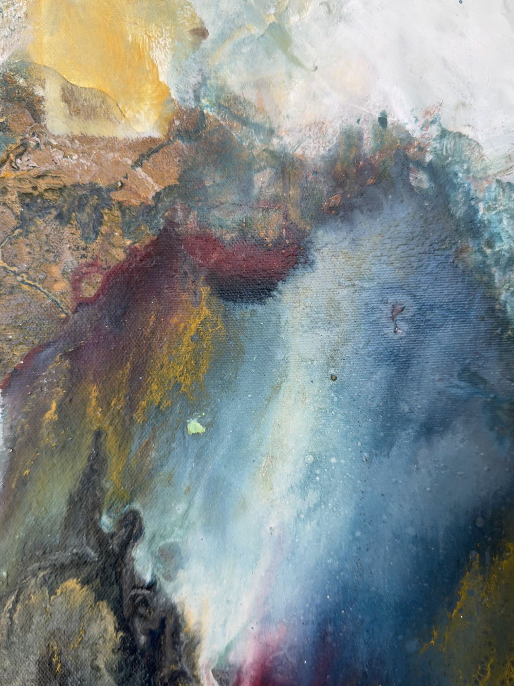 Painting by Yehudis Jacobs, oil and gold leaf on canvas